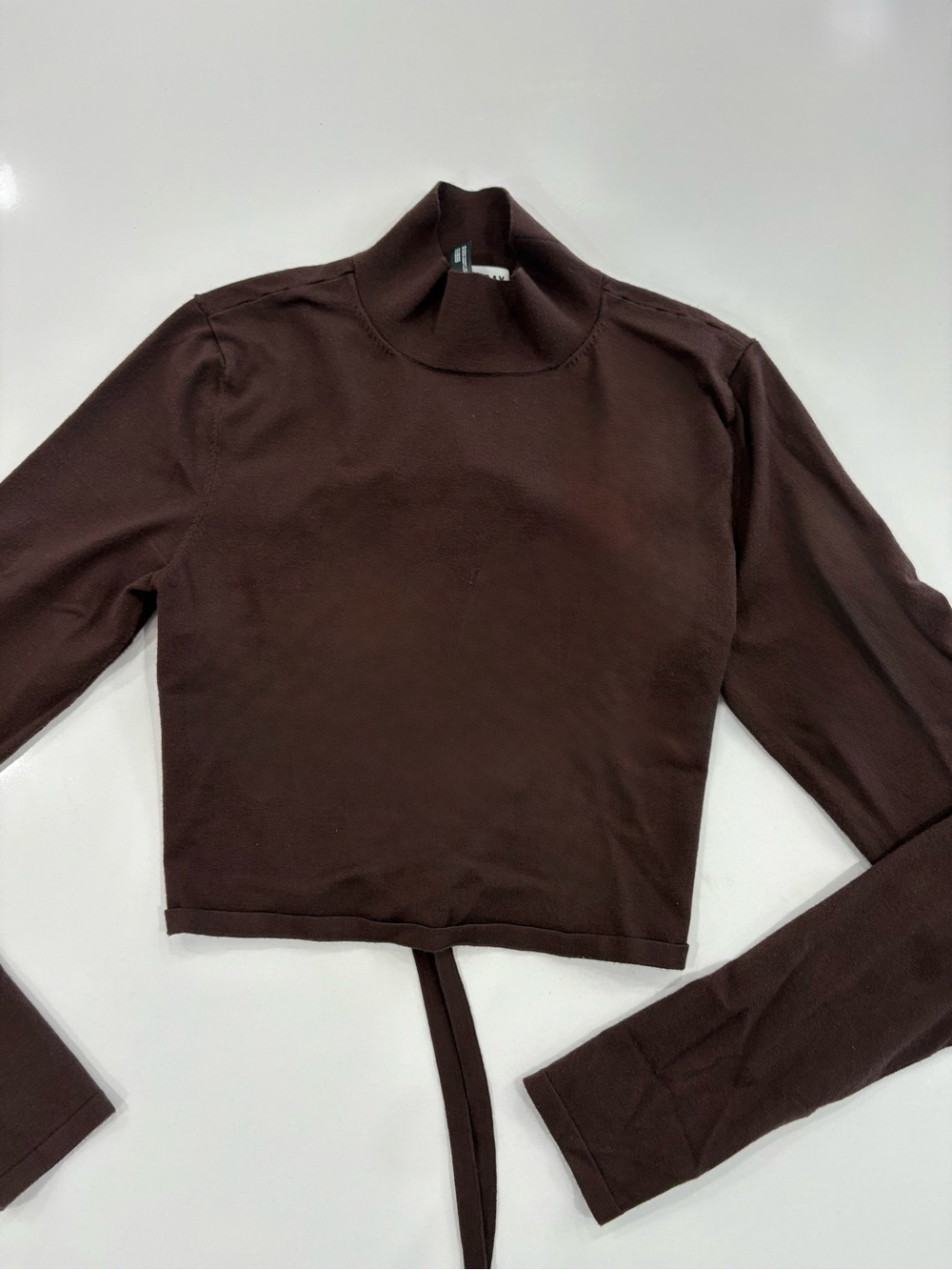 Sunday Best Aritzia Chocolate Brown Open Back Knit Top | M